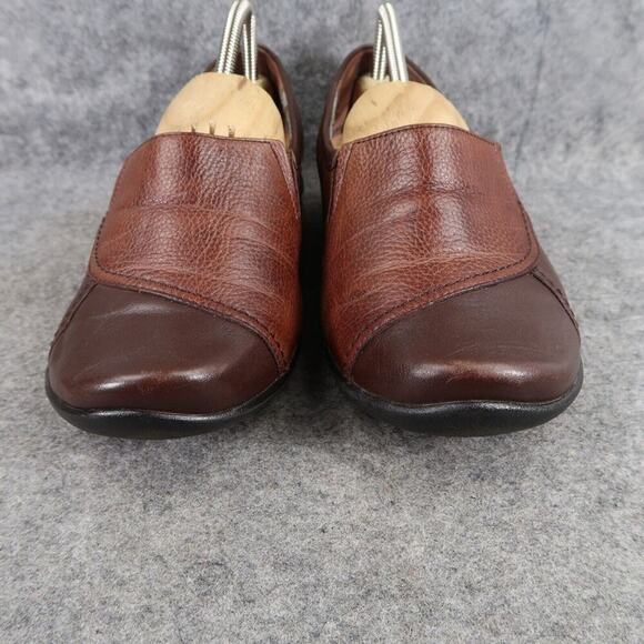 Hush Puppies Shoes Womens 8 Loafer Slip On Casual Leather Comfort Brown Wide Fit - Picture 4 of 16